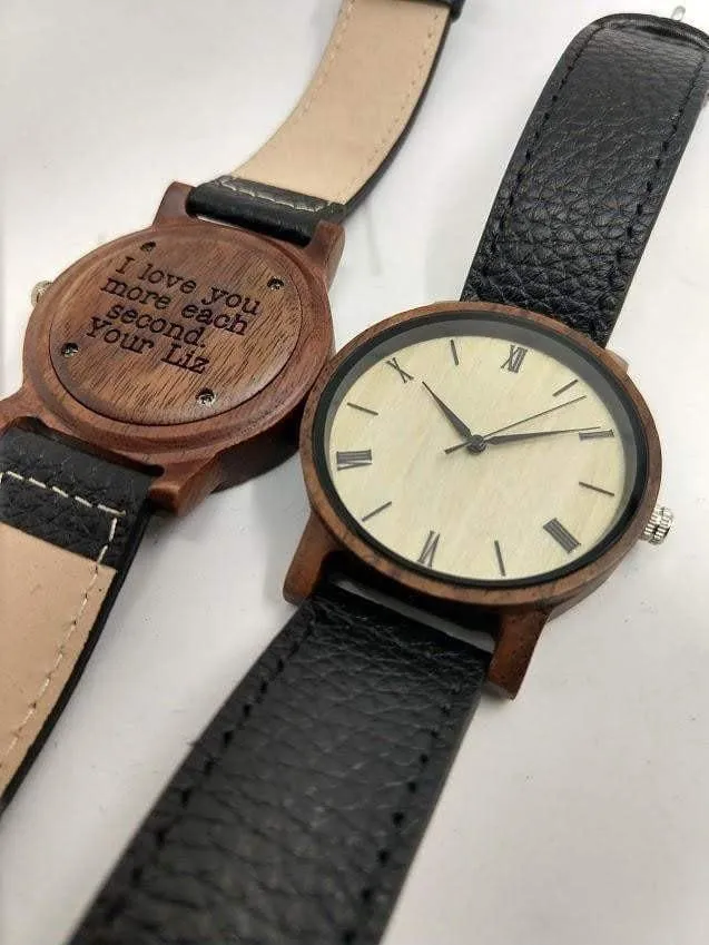 Groomsmen Set Of 7 Wooden Watches Walnut Arce