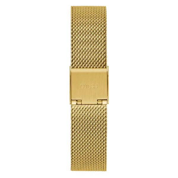 Guess Tapestry Gold Mesh Bracelet Green Dial Quartz Watch for Ladies - GW0354L5