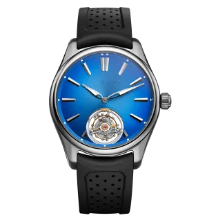 H. Moser & Cie. Pioneer Tourbillon, 40mm with Arctic Blue Dial