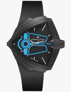 Hamilton XXL Bright Dune Limited Edition Black/Blue Dial Black Leather Stainless Steel Quartz Triangular Men's Watch H24614330