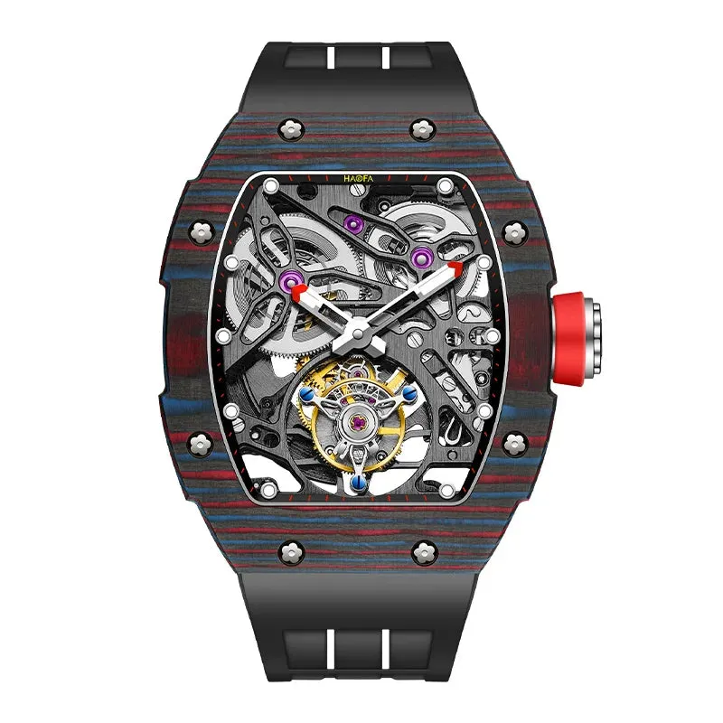 Haofa Tourbillon Mechanical Watch for Men Sapphire Skeleton Luxury Manual Mechanical Movement Men Watch Waterproof Business 1901