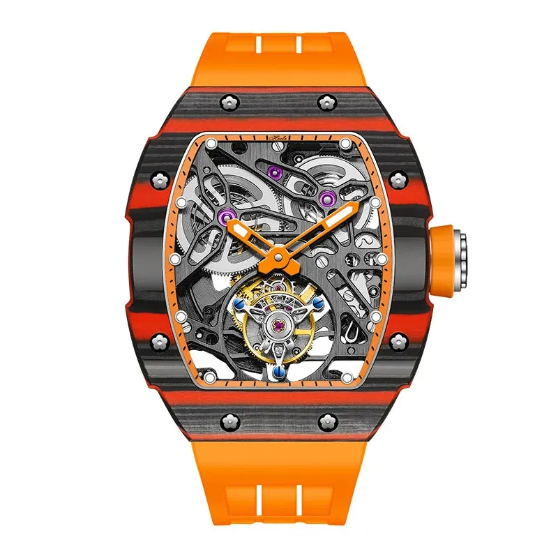 Haofa Tourbillon Mechanical Watch for Men Sapphire Skeleton Luxury Manual Mechanical Movement Men Watch Waterproof Business 1901