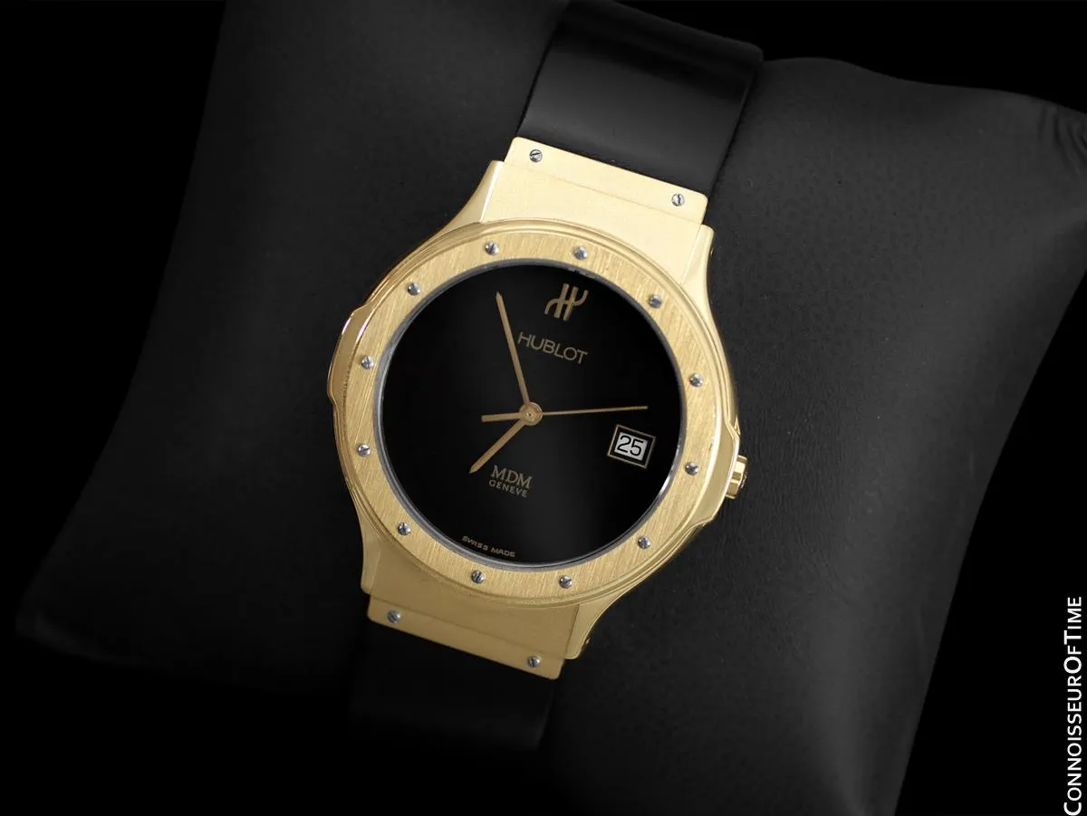 Hublot MDM Full Size 36mm Mens Watch with Papers - 18K Gold