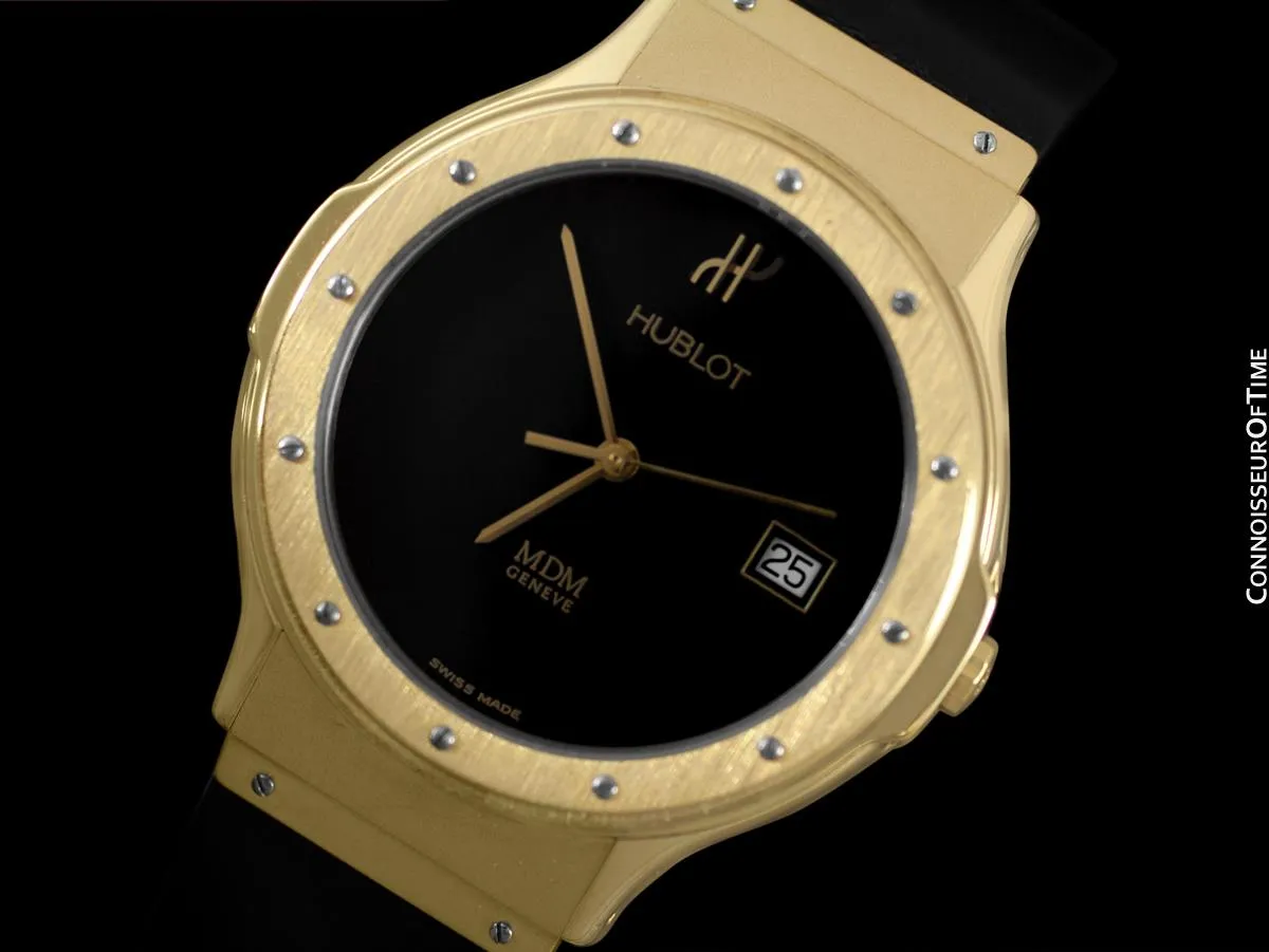Hublot MDM Full Size 36mm Mens Watch with Papers - 18K Gold