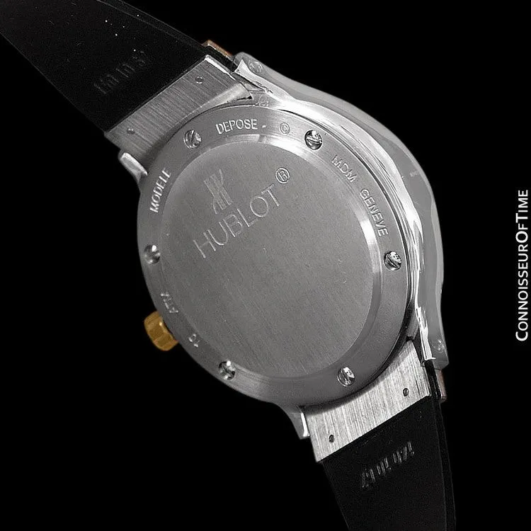 Hublot MDM Two-Tone Midsize Mens GMT Watch - Stainless Steel & 18K Gold