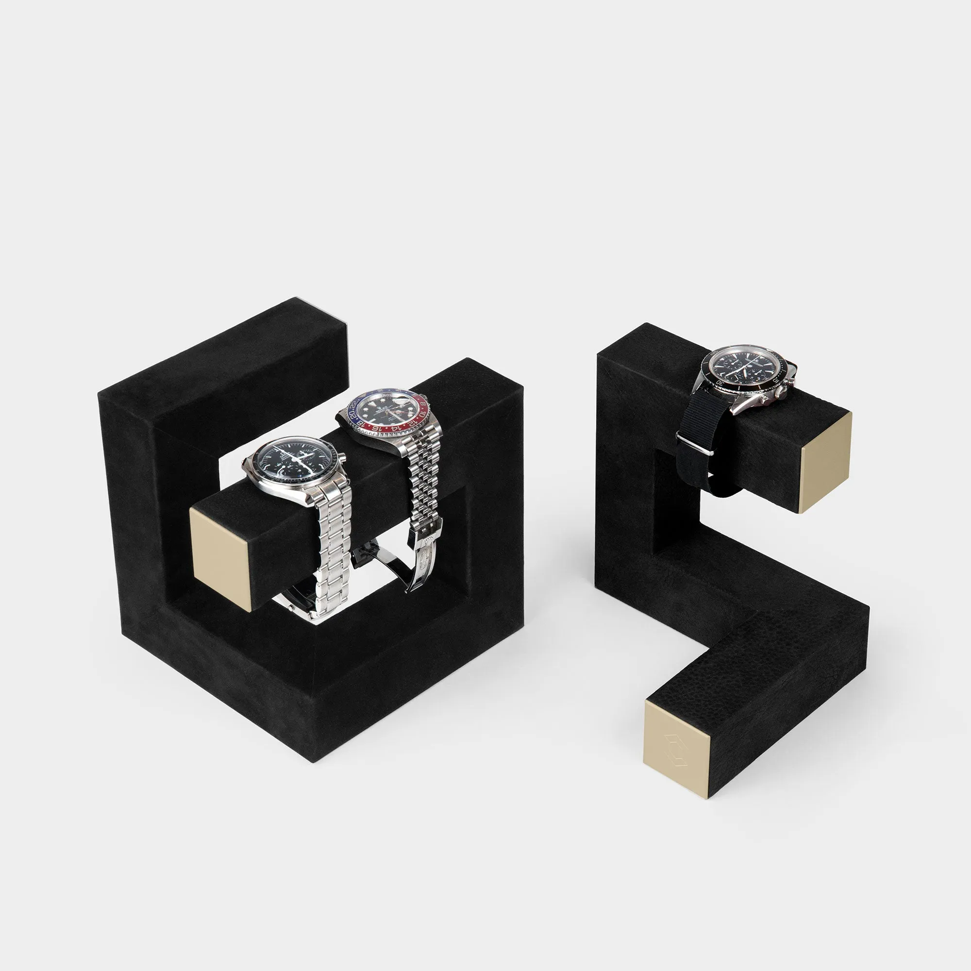 HUDSON DUO WATCH STAND - BLACK / CHAMPAGNE