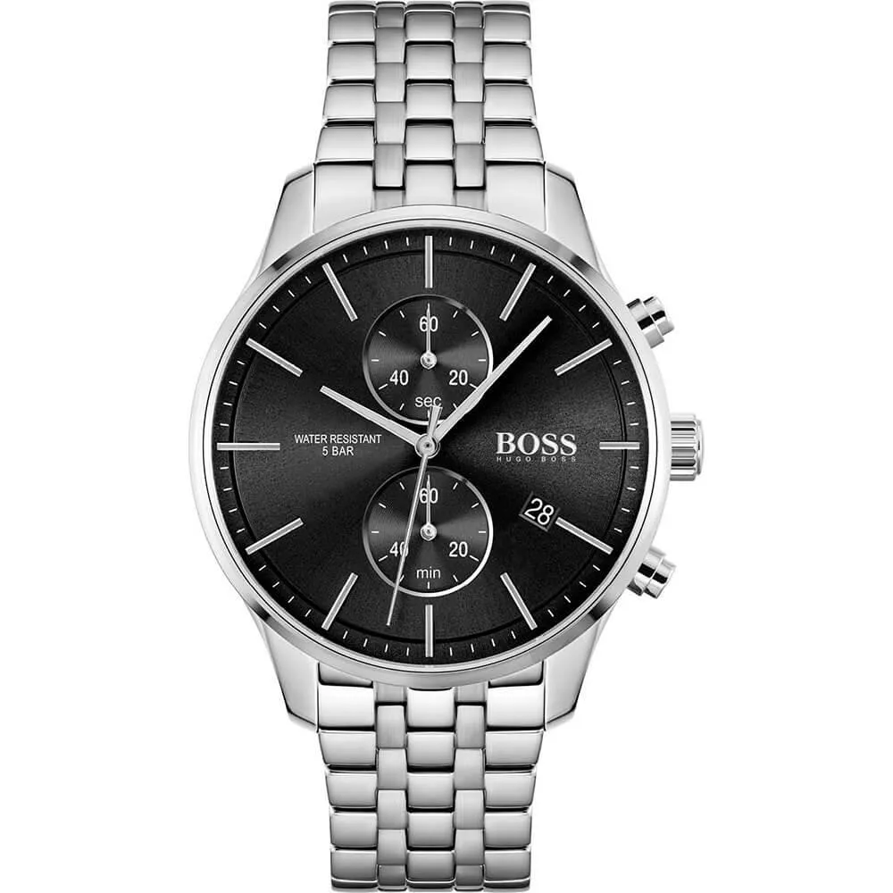Hugo Boss 1513869 Associate Silver Steel Quartz Men's Chrono Watch