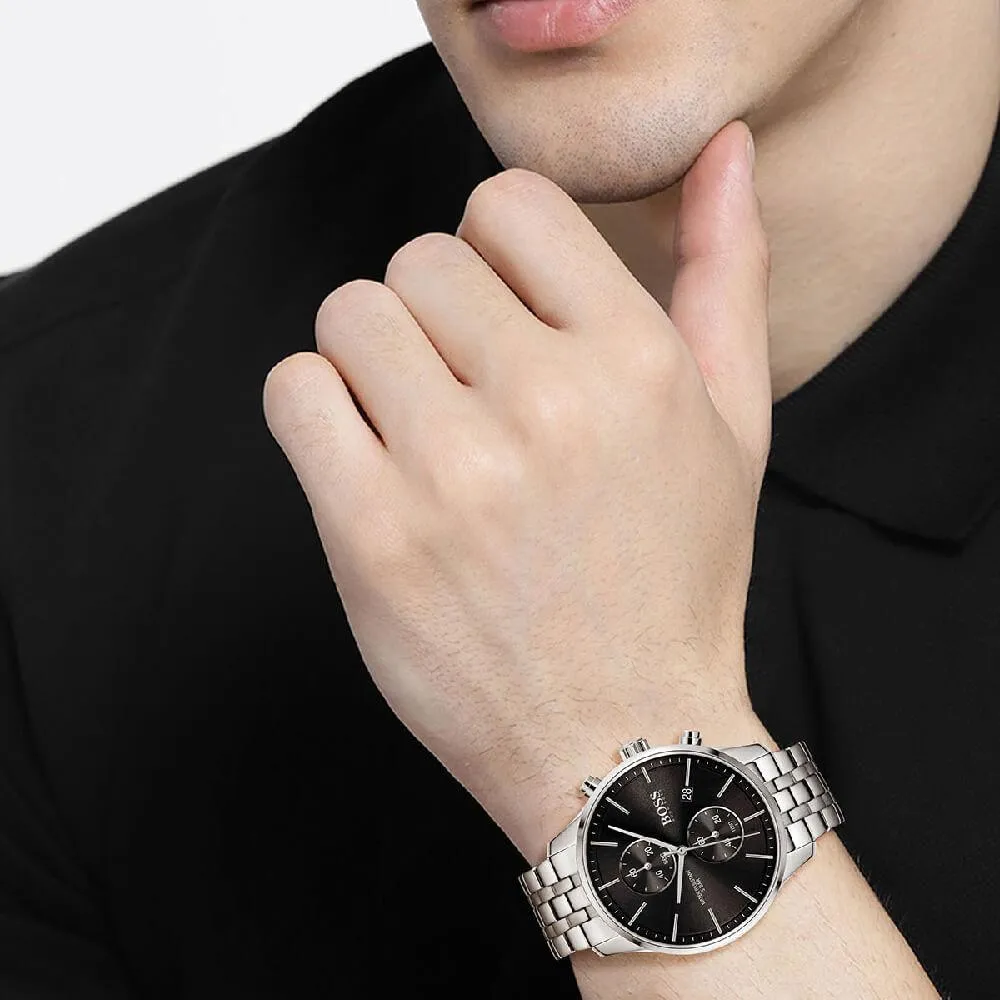 Hugo Boss 1513869 Associate Silver Steel Quartz Men's Chrono Watch