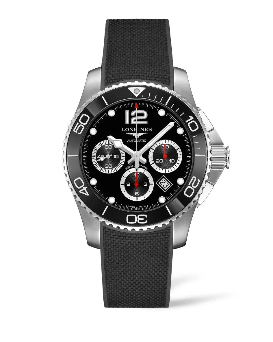 HydroConquest 43mm Chronograph Black Strap