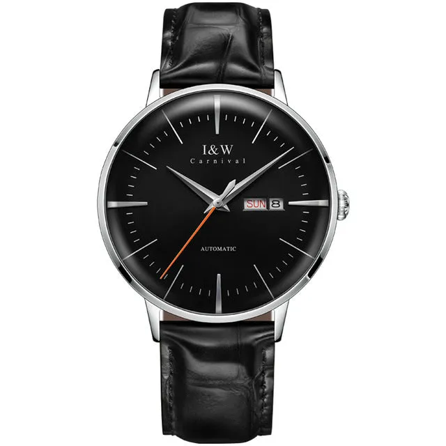 I&W Fashionable Automatic Mechanical Watch for Men.  Japan MIYOTA calibre Sapphire crystal glass with Calendar & Waterproof function