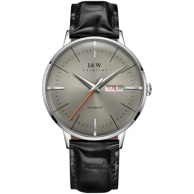 I&W Fashionable Automatic Mechanical Watch for Men.  Japan MIYOTA calibre Sapphire crystal glass with Calendar & Waterproof function
