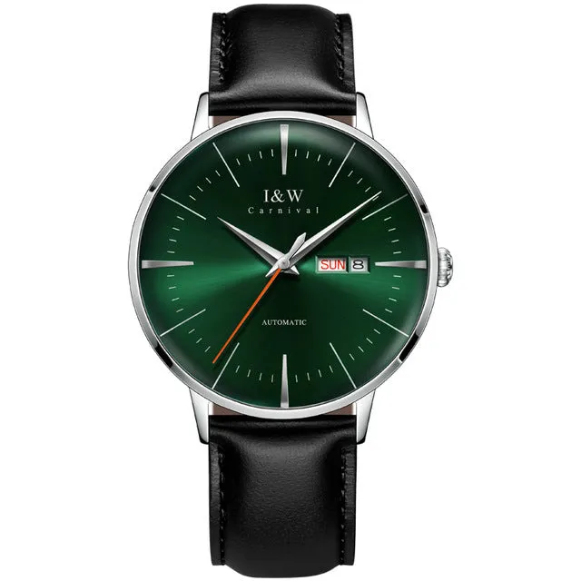 I&W Fashionable Automatic Mechanical Watch for Men.  Japan MIYOTA calibre Sapphire crystal glass with Calendar & Waterproof function