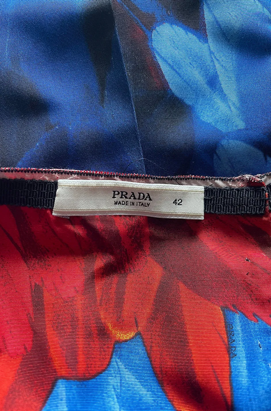 Iconic Spring 2005 Prada Runway Look 35 Printed Feather Pleated Silk Skirt