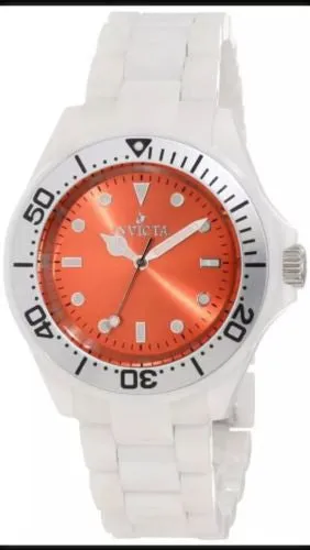 Invicta Women's 11303 Orange Dial White Ceramic Watch