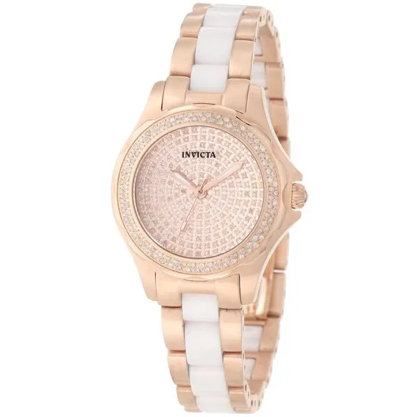 Invicta Women's 1783 Angel Pave Diamond Dial Rose Gold Bracelet Watch
