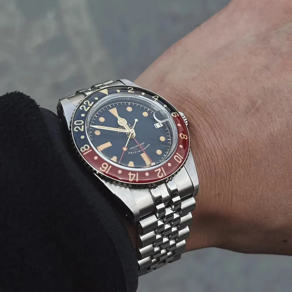 IPOSE  Watch Fans of 6542 GMT NH34 Automatic Mechanical Watches Sapphire C3 Luminous Stainless Steel Waterproof 100M