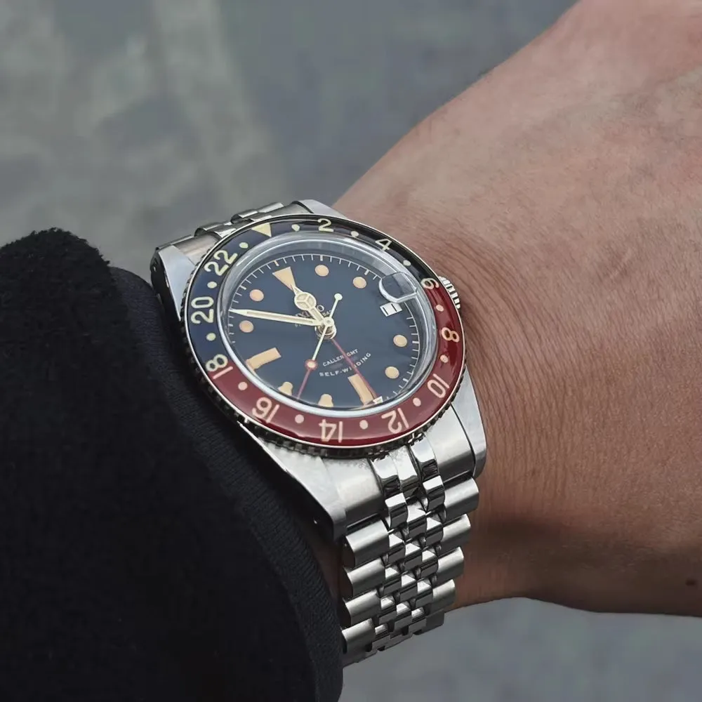 IPOSE  Watch Fans of 6542 GMT NH34 Automatic Mechanical Watches Sapphire C3 Luminous Stainless Steel Waterproof 100M