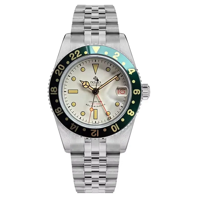 IPOSE  Watch Fans of 6542 GMT NH34 Automatic Mechanical Watches Sapphire C3 Luminous Stainless Steel Waterproof 100M