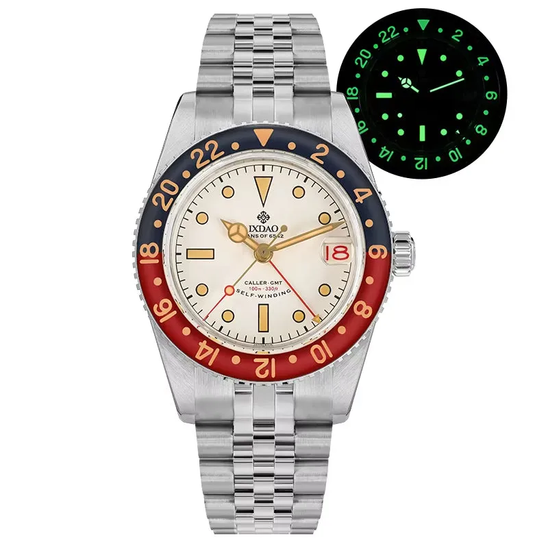 IPOSE  Watch Fans of 6542 GMT NH34 Automatic Mechanical Watches Sapphire C3 Luminous Stainless Steel Waterproof 100M