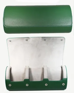 Italian Leather Watch Roll Brunswick Green
