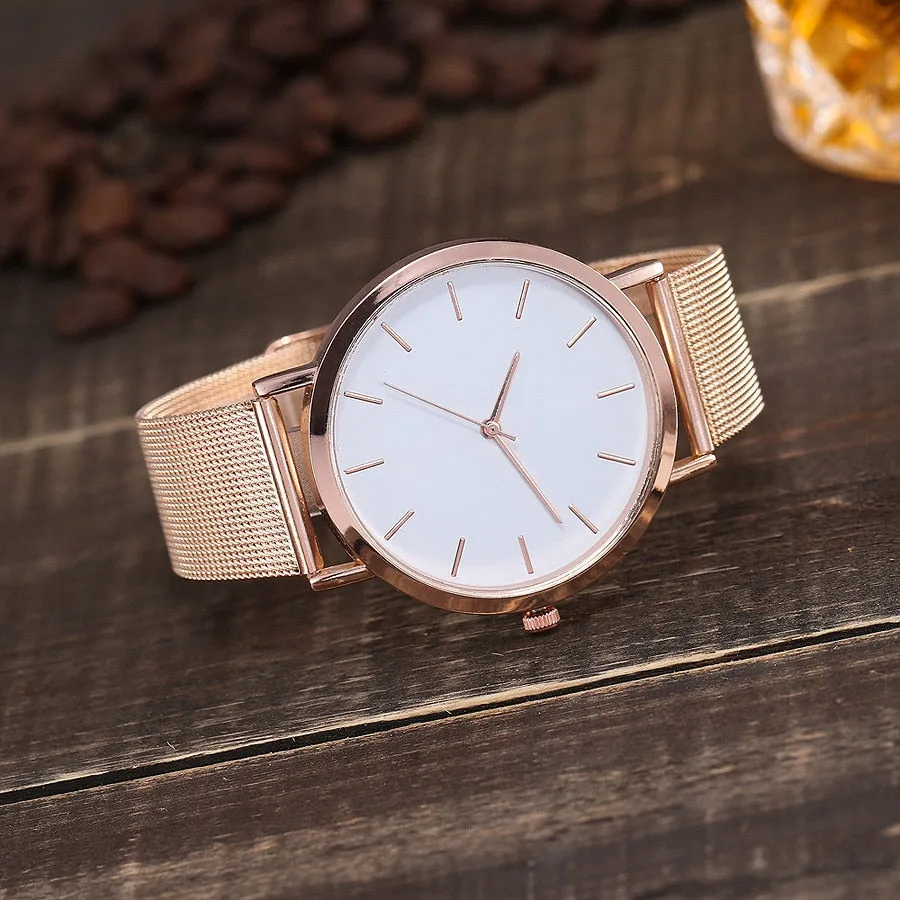 Jessica Mason Gold Sliver Luxury Mesh Stainless Steel Watches