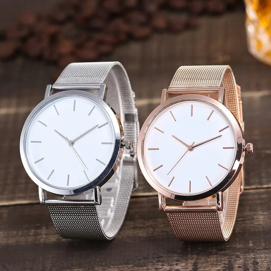 Jessica Mason Gold Sliver Luxury Mesh Stainless Steel Watches