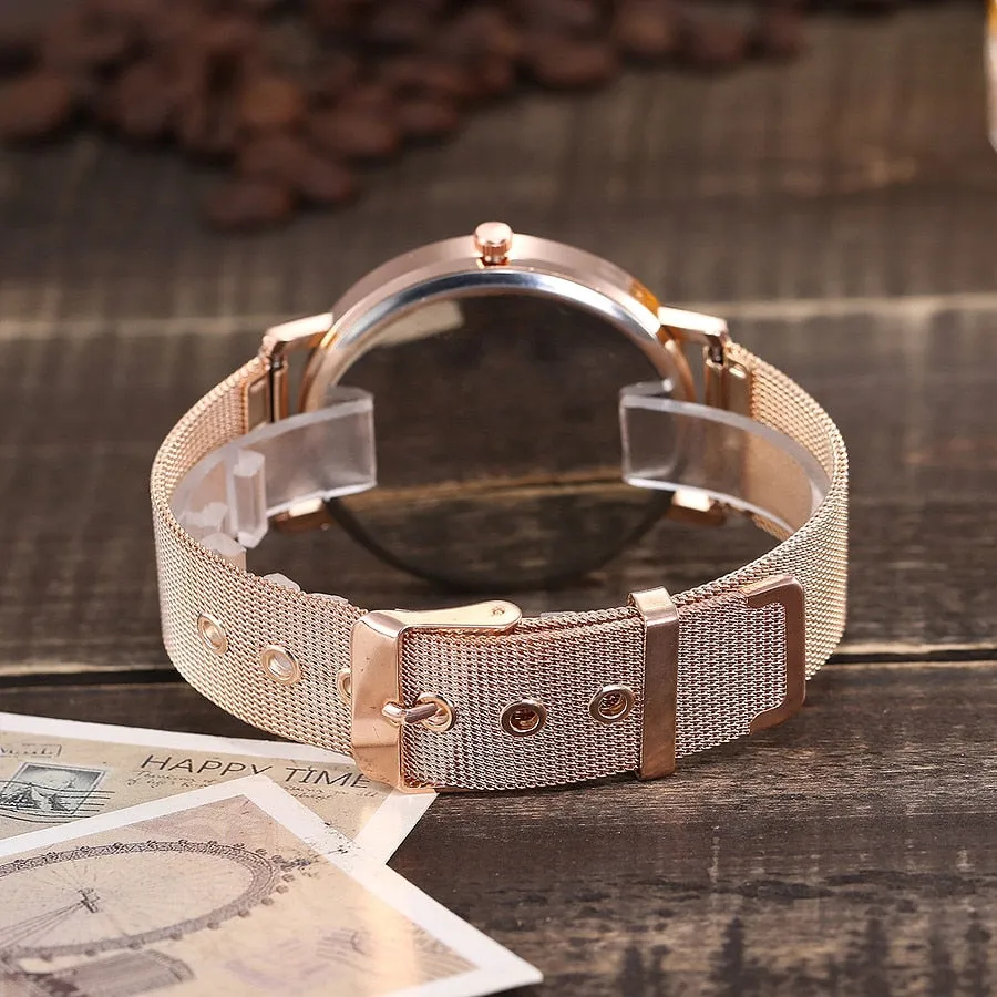 Jessica Mason Gold Sliver Luxury Mesh Stainless Steel Watches