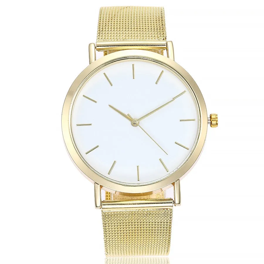 Jessica Mason Gold Sliver Luxury Mesh Stainless Steel Watches