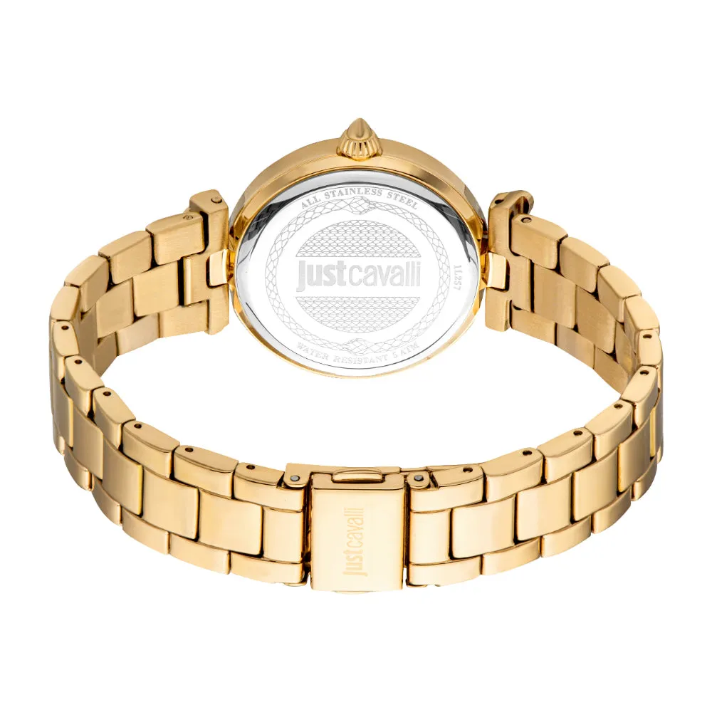 Just Cavalli Women's Watch with Gold Case and White MOP Dial