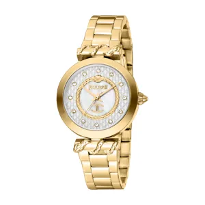 Just Cavalli Women's Watch with Gold Case and White MOP Dial