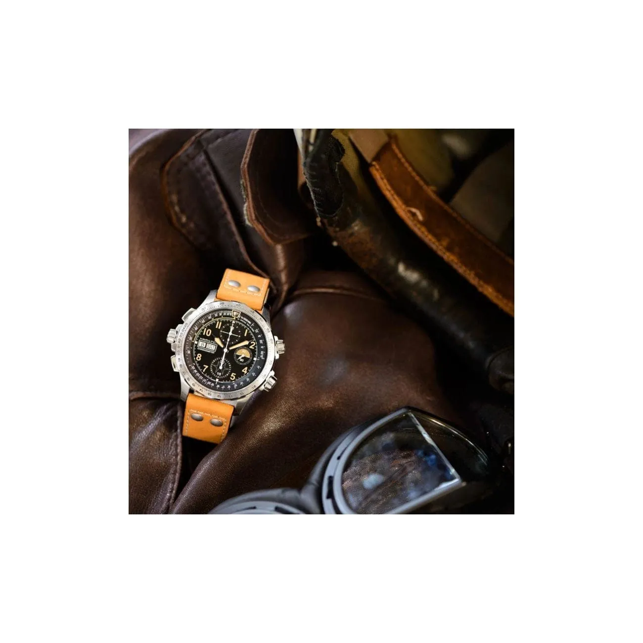 KHAKI AVIATION X-WIND DAY DATE AUTO CHRONO