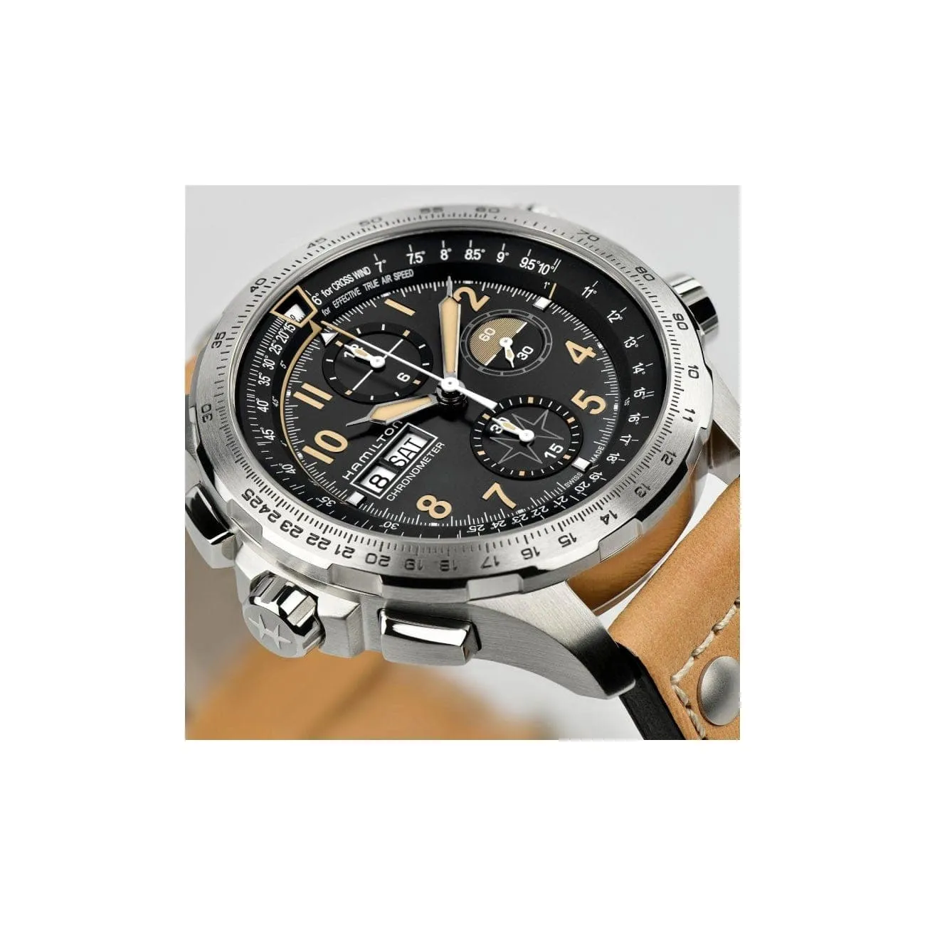 KHAKI AVIATION X-WIND DAY DATE AUTO CHRONO