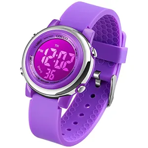 Kids Waterproof Digital Sport Watch (Girls/Boys, LED Alarm Stopwatch)