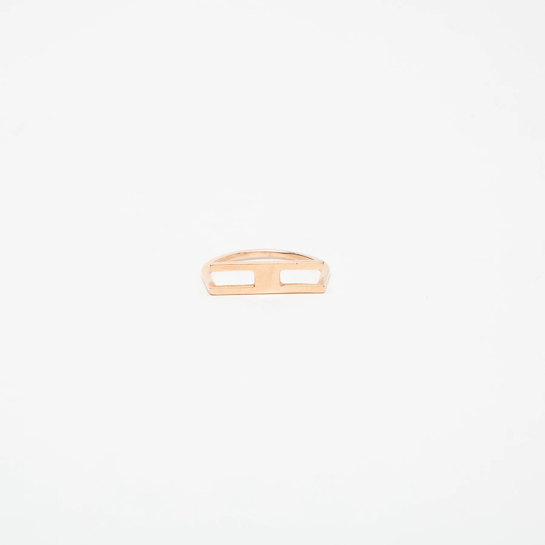 KWIT | 14K ROSE GOLD LETTER H RING