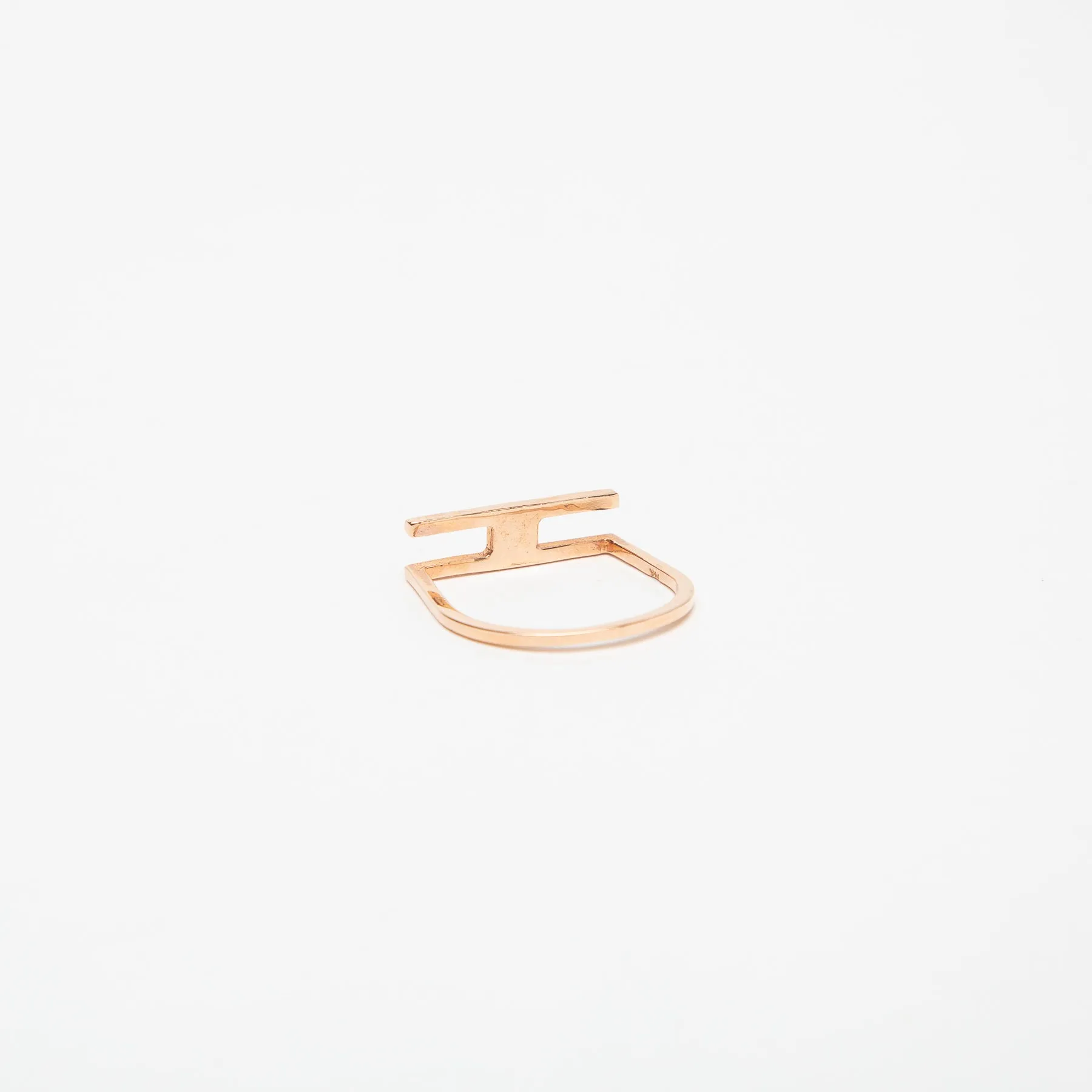 KWIT | 14K ROSE GOLD LETTER H RING