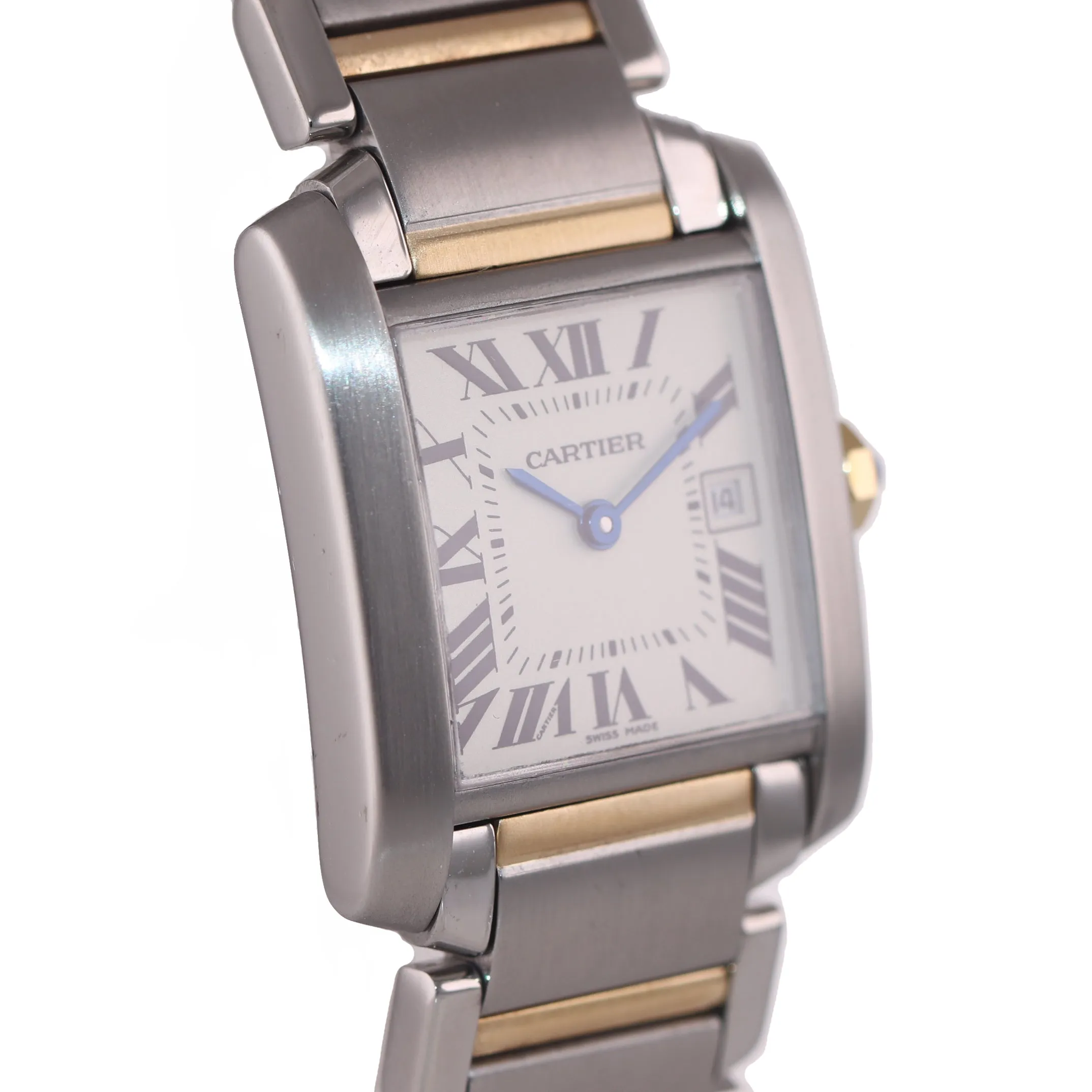 Ladies Cartier Tank Francaise 2465 Steel 18k Gold Two Tone Roman Quartz Watch