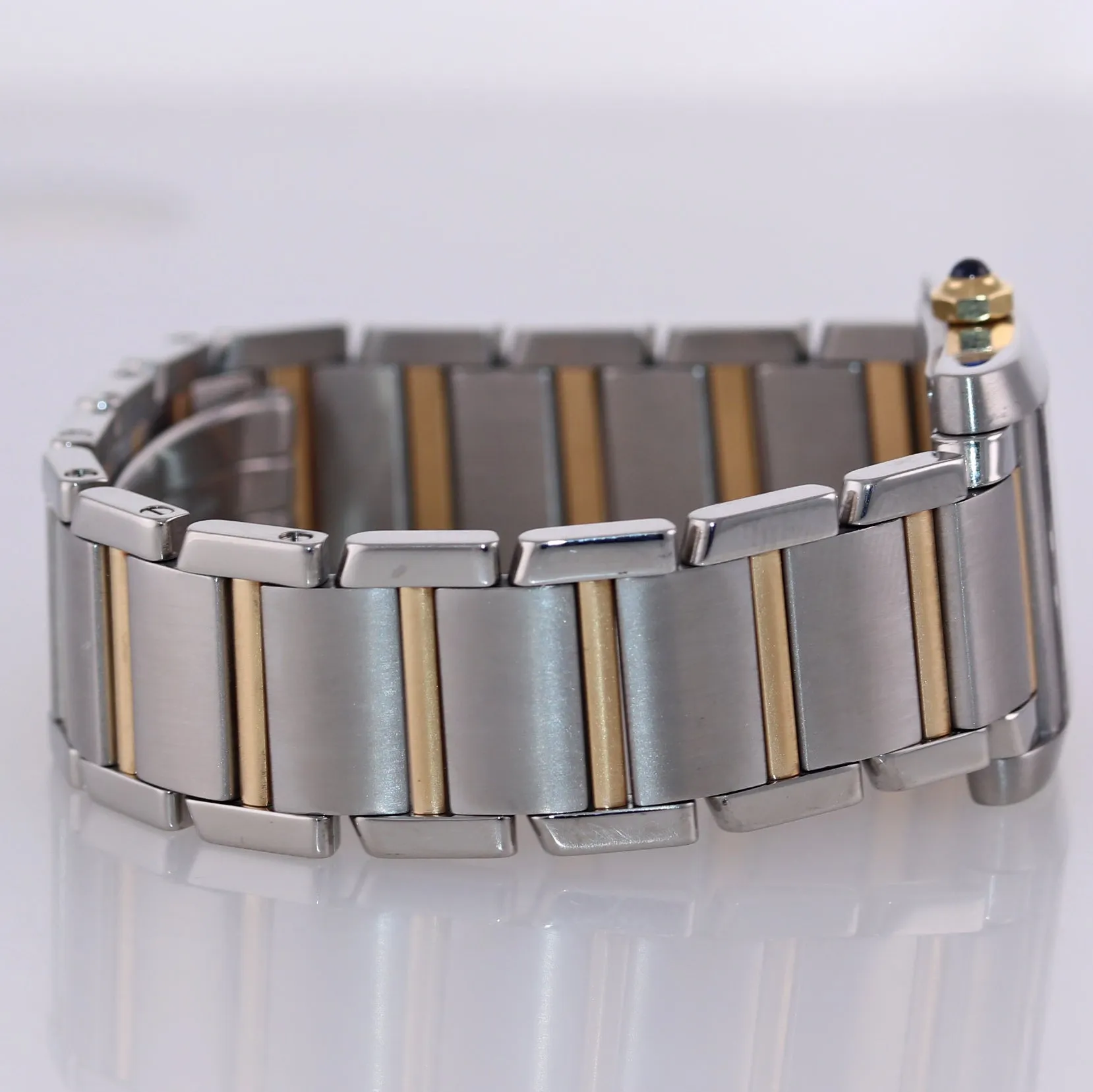 Ladies Cartier Tank Francaise 2465 Steel 18k Gold Two Tone Roman Quartz Watch