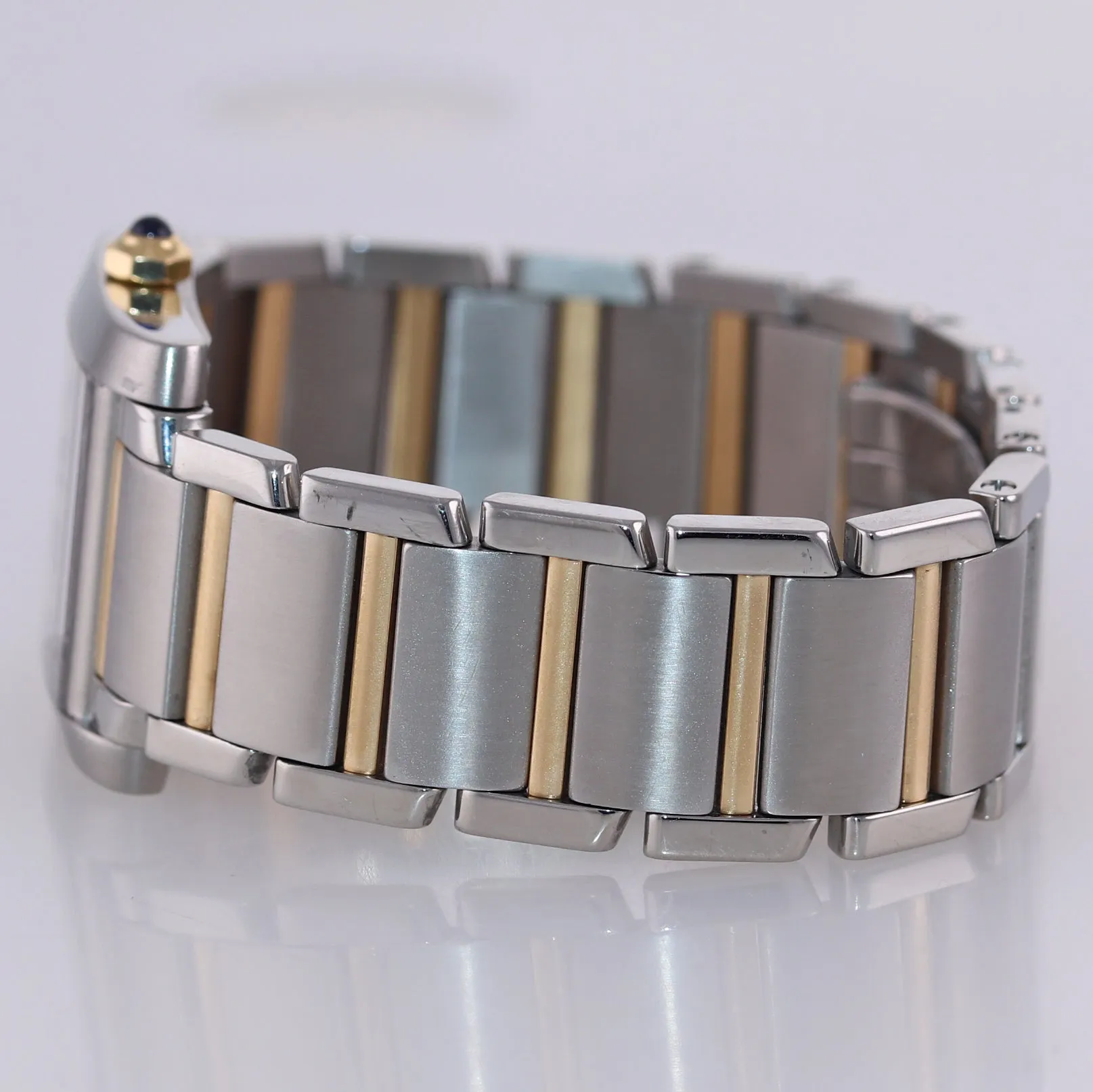 Ladies Cartier Tank Francaise 2465 Steel 18k Gold Two Tone Roman Quartz Watch