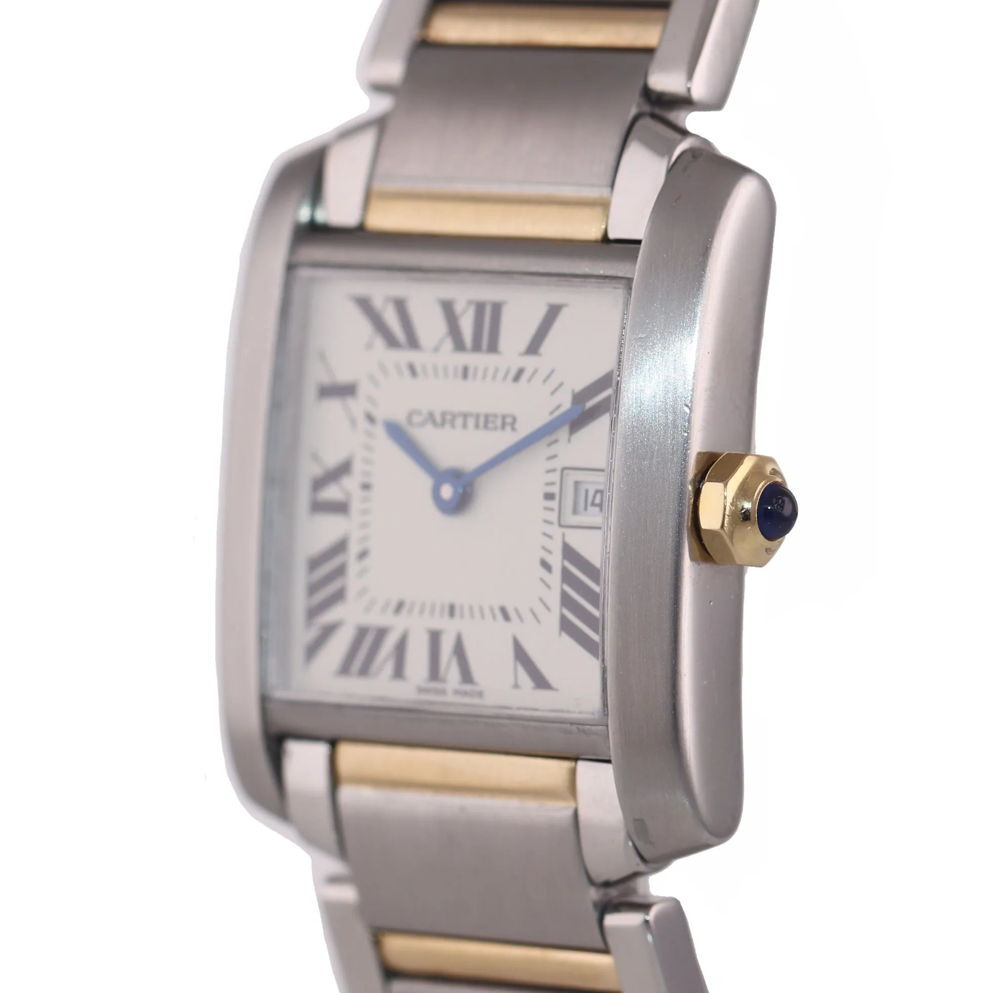 Ladies Cartier Tank Francaise 2465 Steel 18k Gold Two Tone Roman Quartz Watch