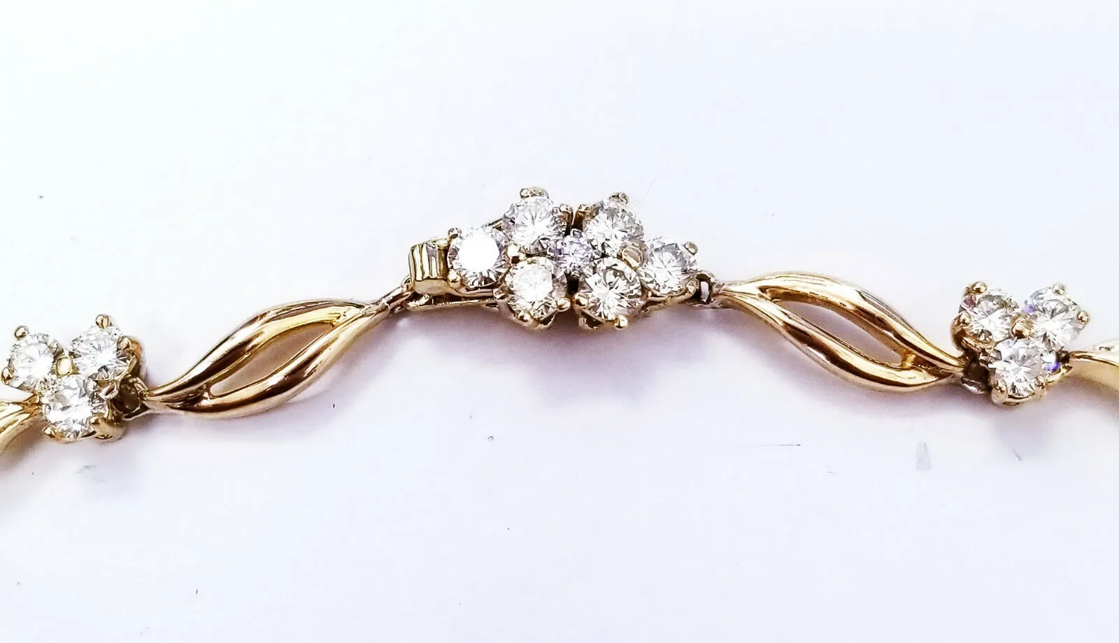Ladies Chain Genuine Diamond Necklaces 7 CT Natural 14K Yellow Gold 16"