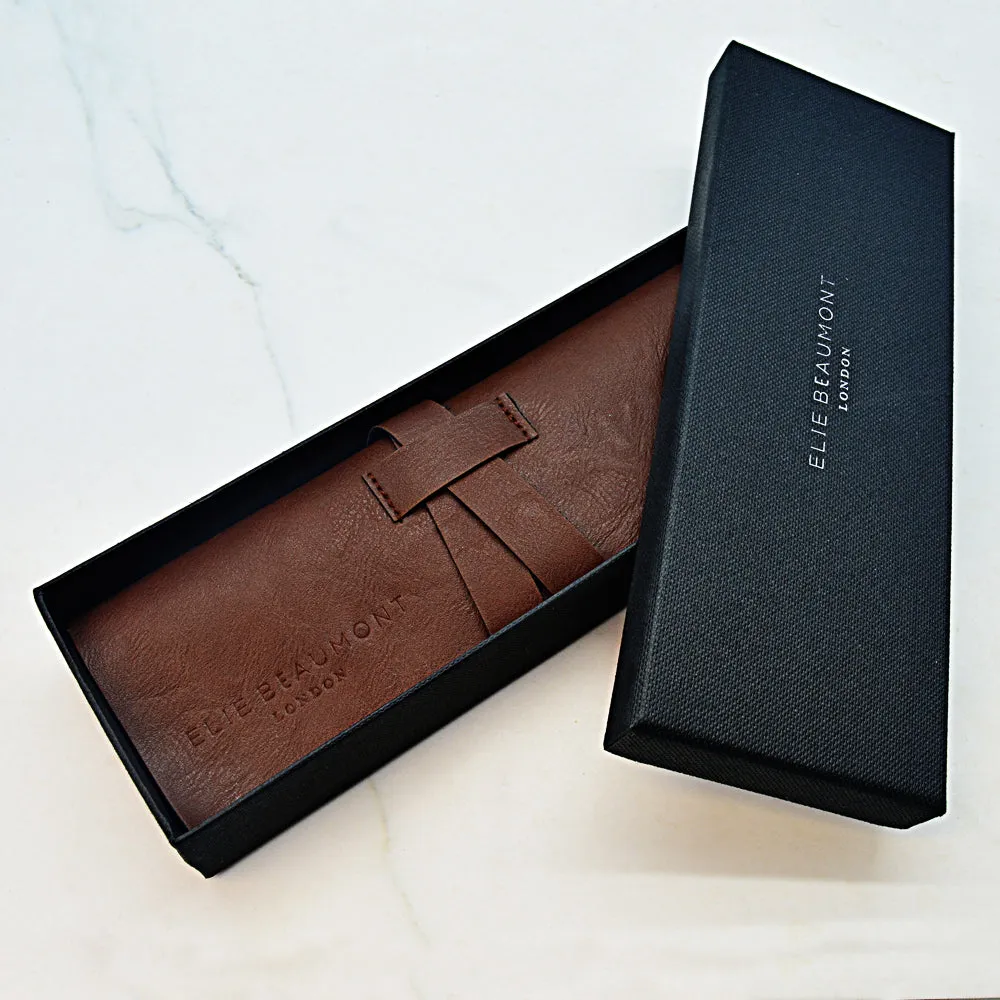 Ladies Modern - Vintage Personalised Leather Watch in Black