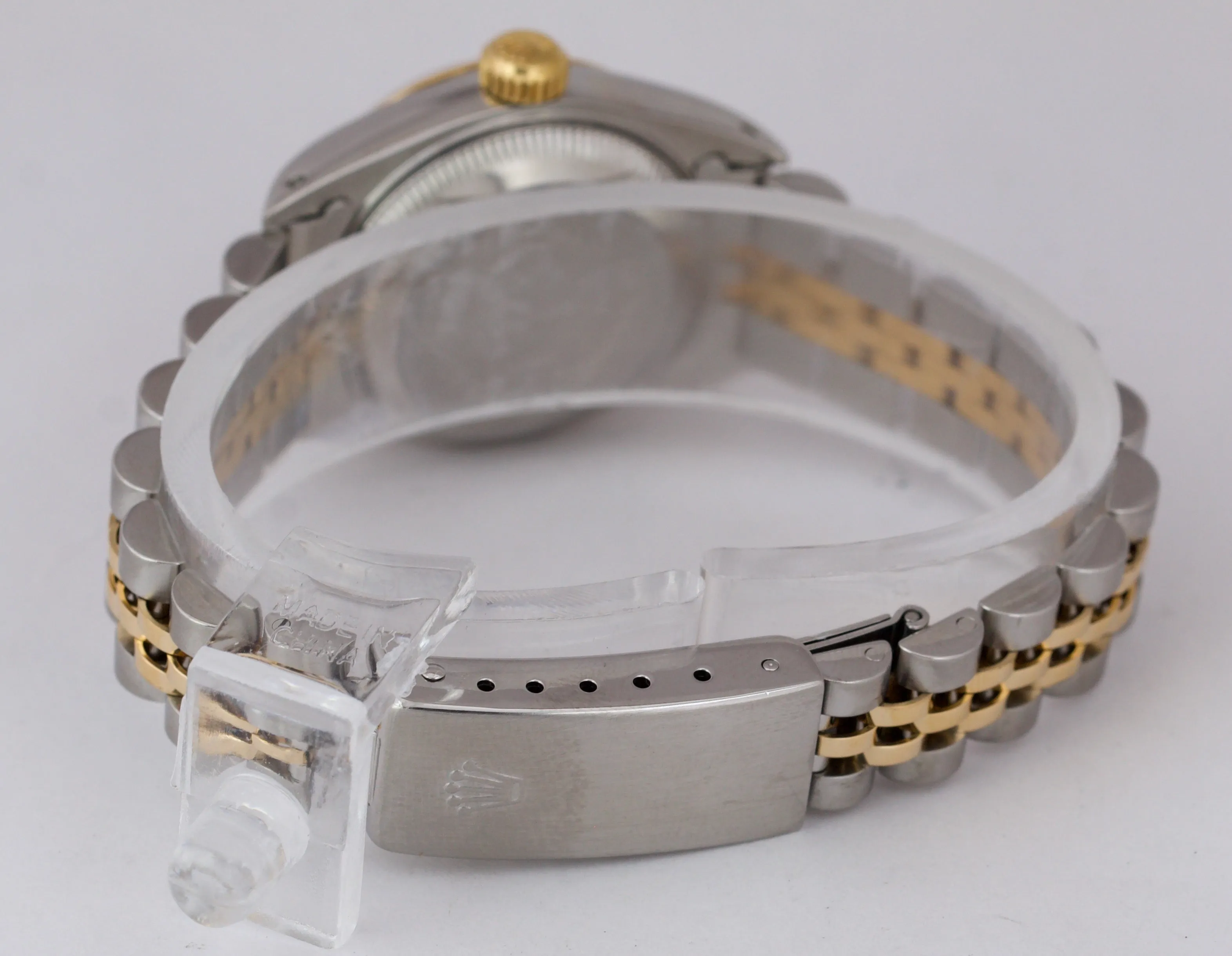 Ladies Rolex DateJust 26mm 18K Stainless Two Tone Champagne Jubilee Watch 69173