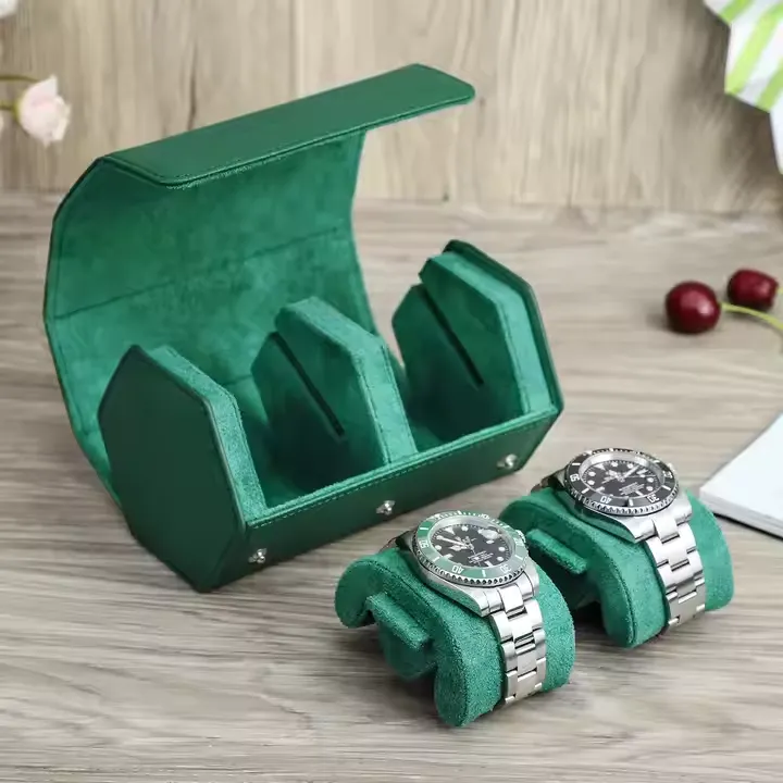 Leather Watch Display Case with Removable Cushions