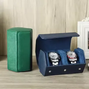 Leather Watch Display Case with Removable Cushions