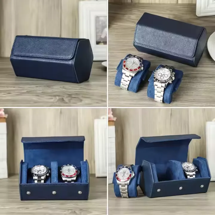 Leather Watch Display Case with Removable Cushions