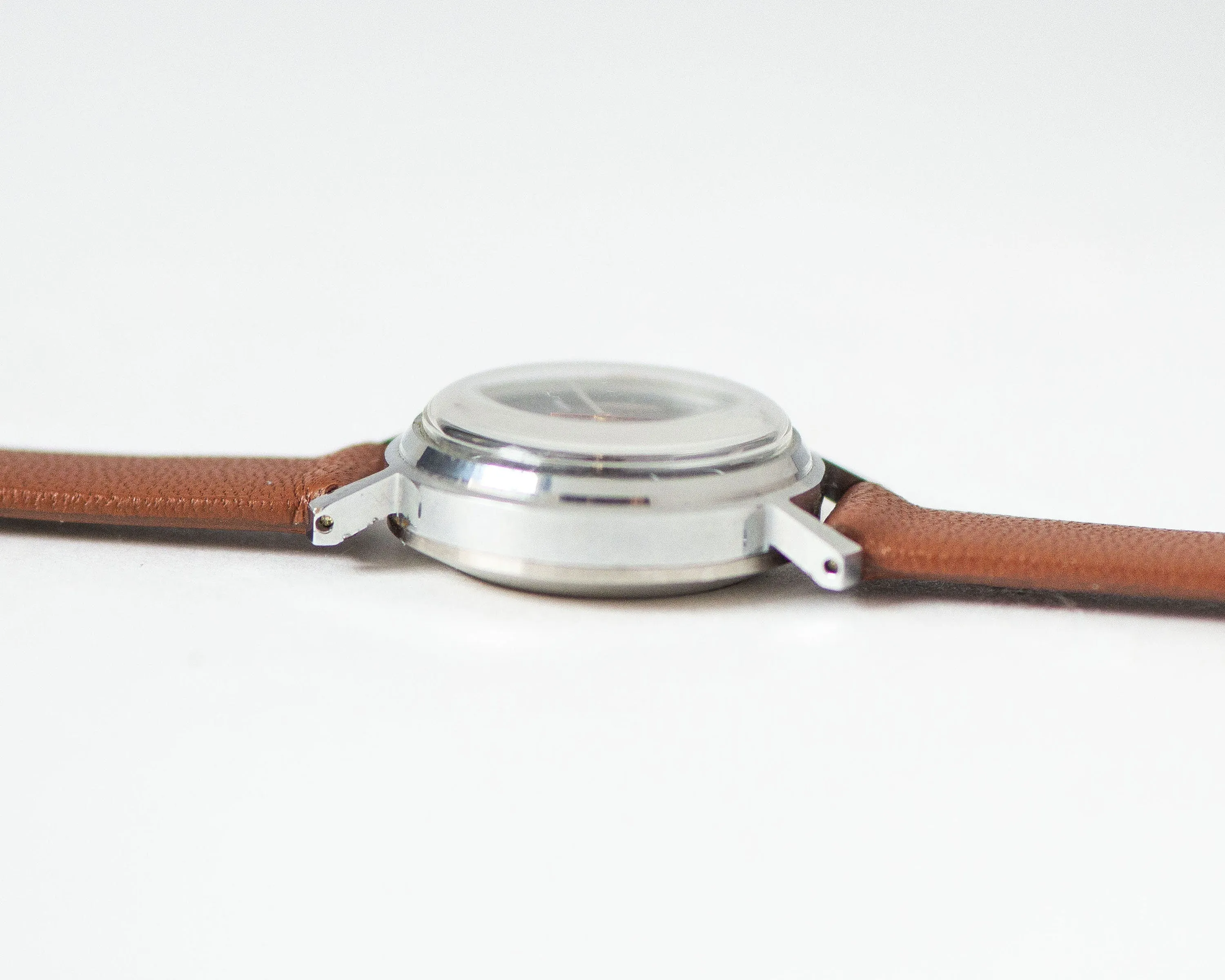Limited edition lady watch Dawn\Youth new old stock, black wristwatch for women silver shade case, girl,watch gift, new premium leather band