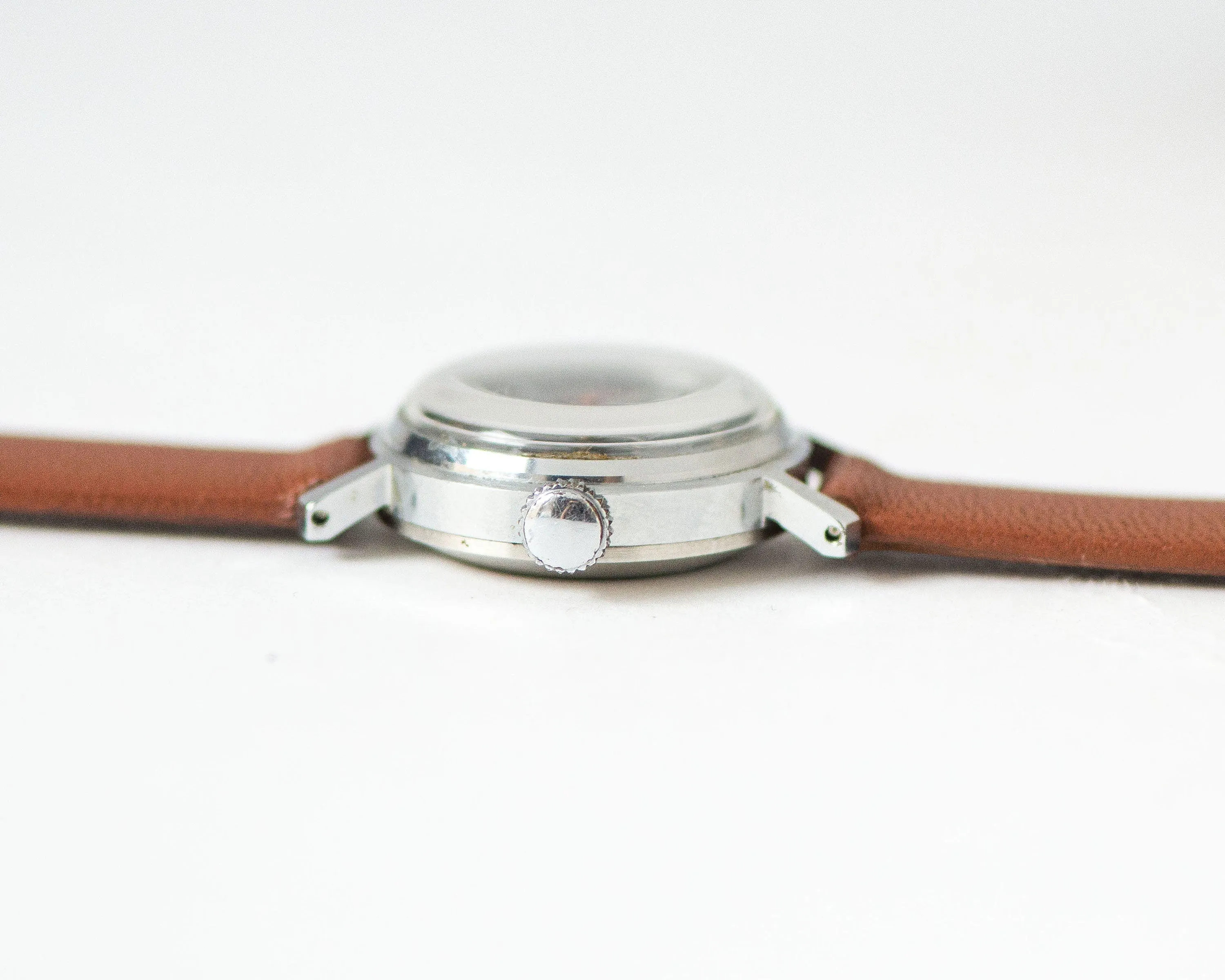 Limited edition lady watch Dawn\Youth new old stock, black wristwatch for women silver shade case, girl,watch gift, new premium leather band