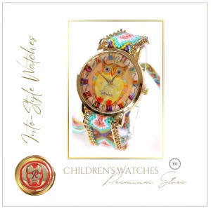Limited Edition Rainbow Owl Platinum Designer Watch