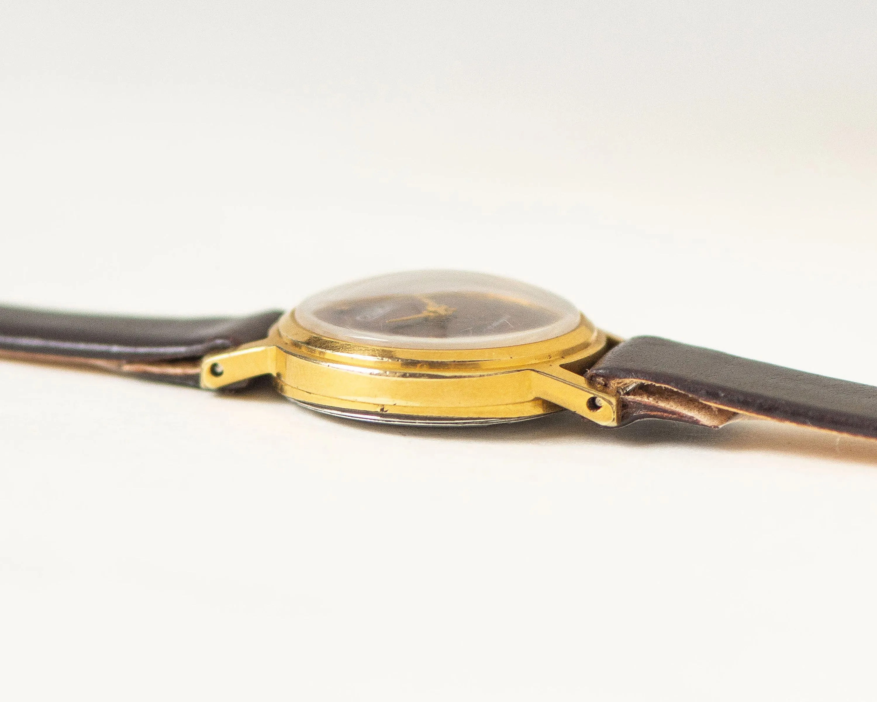 Limited edition women watch burgundy wild cat pattern dial, vintage lady watch Glory gold plated jewelry gift lady, new genuine leather band
