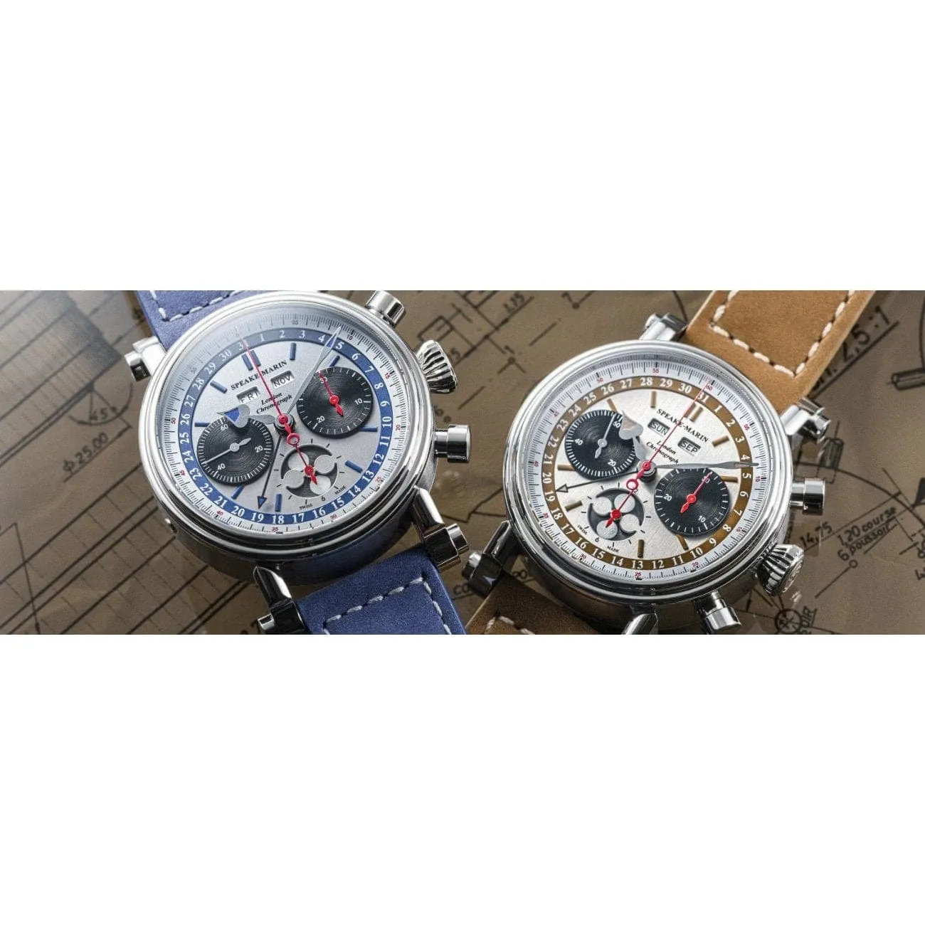 LONDON CHRONOGRAPH TRIPLE DATE - BLUE DIAL
